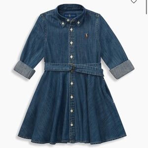 Polo Ralph Lauren Little Girl's & Girl's Belted Denim Shirtdress size 4